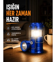 Güneş Enerjili Katlanabilir Kızaklı Kamp Feneri – USB Şarjlı, Çok Yönlü ve Dayanıklı Tasarım