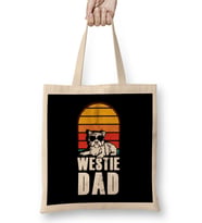 Retro Westie Dad West Highland Terrier Father Dogs Owner Bez Çanta Uzun Saplı