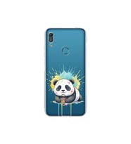 Huawei Y6 Pro 2019 ile Uyumlu Splash Panda Tasarımlı Şeffaf Silikon Kılıf