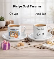 BK Gift Kişiye Özel Kendin Tasarla Türk Kahvesi Fincanı - Sevgiliye Hediye, Arkadaşa Hediye, Doğum Günü Hediyesi