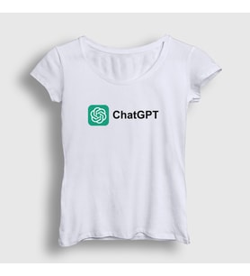 Presmono Kadın Beyaz Logo Ai Chatgpt Yapay Zeka T-Shirt 442417tt (Beyaz)