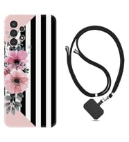 Samsung Galaxy M14 Kılıf Resimli Boyun Askılı İpli Desenli Silikon Flowers 4 1390