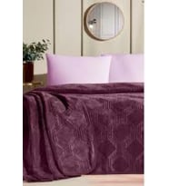 Özdilek Trendy Art Deco Kül Moru Battaniye Tek Kişilik