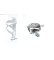 BİSİKLET SULUK KAFES KROM ZİL 2 li set (Beyaz)