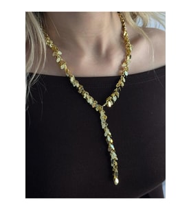 Pul Kolye Gold Çelik Kadın  Özel Seri Minimal Şık Kolye (Altın)