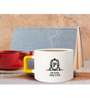 BK Gift Kişiye Özel İsimli Sarı Kulplu Çay & Kahve Fincanı-19, Arkadaşa Hediye, Sevgiliye Hediye