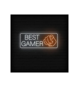 BEST GAMER Yazılı ve Şekilli Neon Tabela