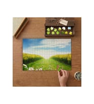 Çiçeklerin Arasındaki Yol Tasarımı 240 parça Ahşap Puzzle Ahşap Kutuda MP00469