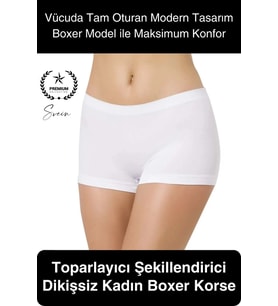 Premium Toparlayıcı Sıkılaştırıcı Kadın Boxer Korse Rahat Dikişsiz Saran Günlük İç Çamaşır