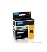 Dymo Rhinopro Sabit polyester 19mm x 5.5metre Metalik Gri/Siyah 18787