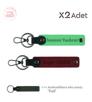 Kardeşe Sıcacık Anı, İsim & Soyisimli 2’li Anahtarlık Hediyesi, Fıstık Yeşil-Bordo-Yeşil