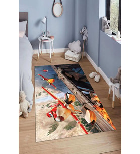 Dijital Baskılı Kaymaz Taban Yıkanabilir Kolay Temizlenir Modern Çocuk Odası Halısı NDÇ-HP-741 (Çok Renkli)