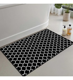 2'li Set Banyo Paspası, Yumuşak Banyo Halısı, Kaymaz Dot Tabanlı, Su Emici, Makinede Yıkanabilir - 50x60-60x100 cm