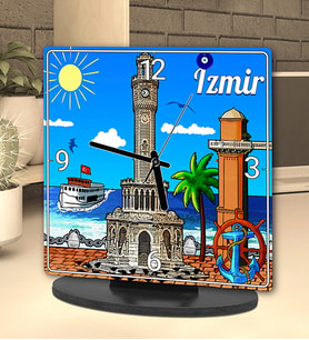 İzmir Tasarımlı Masa Saati