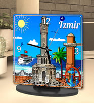 İzmir Tasarımlı Masa Saati
