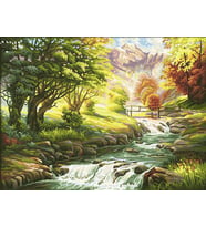 Sihirli Nehir Sayılarla Boyama Seti 40x50 cm (Tuvale Gerili)