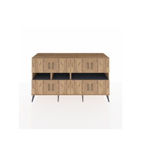 Kronos Konsol 8 Raflı 8 Kapaklı 176x59x99 Çam-Çam/Antrasit
