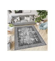 Rovigo Home Dijital Baskı Yıkanabilir Kaymaz Taban Salon Halısı RVG0558 (Gri)