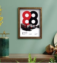 BK Gift Formula 1 Tasarımlı Doğal Masif Ahşap Çerçeveli Tablo 30x40cm-4