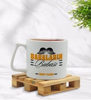 BK Gift Kişiye Özel Babaların Babası Tasarımlı Middle Beyaz Kupa Bardak Model 2