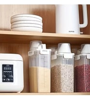 Ölçü Kabı Kapaklı Bakliyat Saklama Kabı - Kulplu Tasarım - 1800 ml