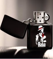 BK Home Godfather Baba Tasarımlı Renkli Baskılı Benzinli Siyah Metal Çakmak-18