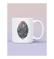Parmak İzi Müzik Temalı Kupa Bardak (Beyaz)