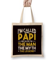 Papi Man Myth Legend Papa Poppa Dad Daddy Father Stepdad Bez Çanta Uzun Saplı