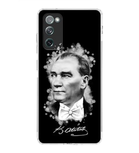 Samsung Galaxy S20 FE Uyumlu Kamera Korumalı Kapak Atatürk Tasarımlı  Şeffaf  Kılıf