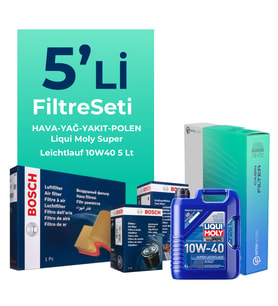 BOSCH Kia Rio 1.5 Dizel Filtre Bakım Seti Liqui Moly Motor Yağlı (2007-2011) 5 Li