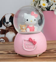Otomatik Püskürtmeli Kar Küresi Müzikli Işıklı Hello Kitty Yazılı Büyük Boy Sevgiliye Hediye
