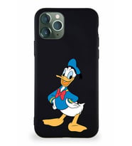 Apple iPhone 11 Pro Soft Premier Kapak Donald Duck-C Tasarımlı Silikon Kılıf - Siyah (Şeffaf)