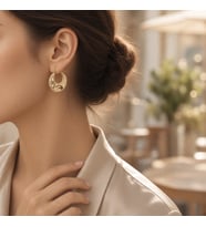 STİL İNCİSİ/XUPING JEWELRY BOMBELİ HİLAL MODEL KÜPE