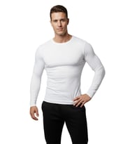 DeepSEA Beyaz Dar Kalıp Likralı %90 Pamuk Erkek Sweatshirt – Vücuda Oturan İnce Penye Sweat 2300423