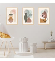 3'lü Bohem Çiçek ve Geometrik Desen Foreks Tablo