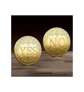 Karar Madalyonu Altın Kaplama Yes No Evet Hayır Karar Madeni Eğlenceli Hediyelik