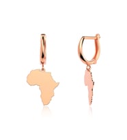 Sade Afrika Kıtası Rose Gümüş Küpe