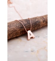 A Harfi Rose Gümüş Kolye 7845