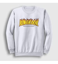 Presmono Unisex Beyaz Thrasher K Pop Jungkook Bts Sweatshirt 272831tt (Beyaz)