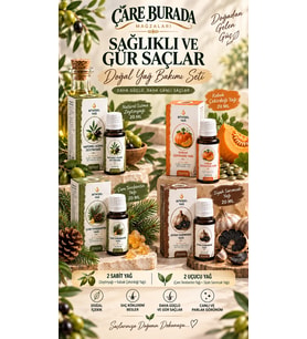 Gür ve Dolgun Saçlar Yağ Seti (Siyah Sarımsak, Çam Terebentin, Zeytinyağı, Kabak Çekirdeği)