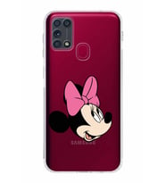 Samsung Galaxy M31  Kamera Korumalı Kapak Minnie Mouse Tasarımlı  Şeffaf  Kılıf