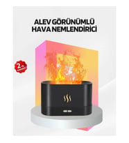 Mey İthalat® Alev Görünümlü Hava Nemlendirici Kumandalı LED Işıklı Aromatik Difüzör