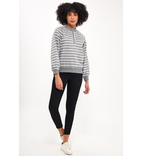 ALEXANDERGARDI DÜĞMELİ REGLAN KOL SWEATSHİRT (B23-00164) (Gri)