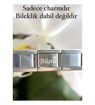 İtalyan Çelik Isim Charm Sadece Charmdır Bileklik Dahil Değildir (Çok Renkli)