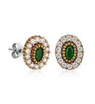 Gümüş Otantik Oval Çivili Bayan Küpe  SL4274