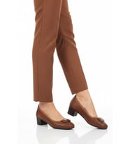 Pierre Cardin Bej Kadın Kısa Topuklu Ayakkabı PC-54940 Z (Taba)