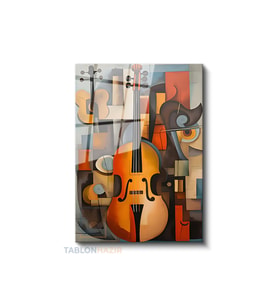 Dikey Cam Tablo Salon Duvar Tablosu Dikey Cam Cello Muzik Yeni Ev Hediyesi Ofis Tablosu