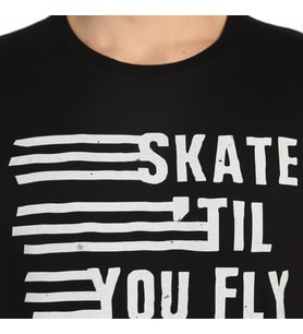 Bant Giyim - Skate Penguen Siyah Erkek T-shirt Tişört