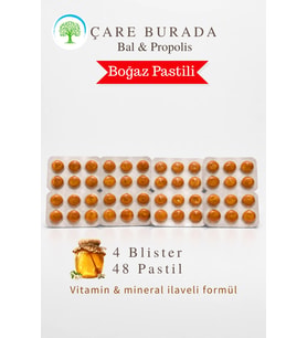 ÇareBurada Bal & Propolis Boğaz Pastili 48 Adet