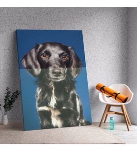 Siyah Beyaz Köpek Dekoratif Kanvas Tablo